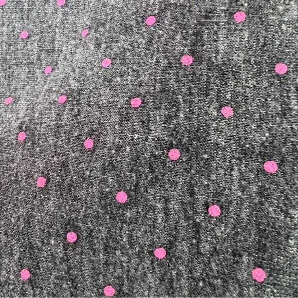 Roxy pink polka dotted grey zip up sweater embroidered logo black distressed y2k - Picture 10 of 10